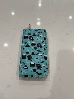 Aqua Spooky Zip Wallet